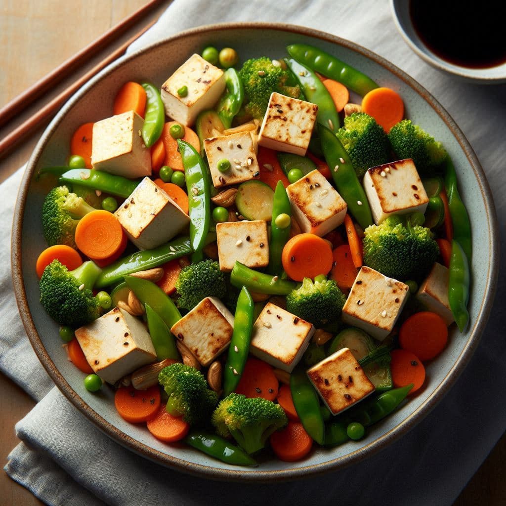 Stir-Fry Tofu and Vegetables Roasted Root Veggies & Greens over Spiced Lentils