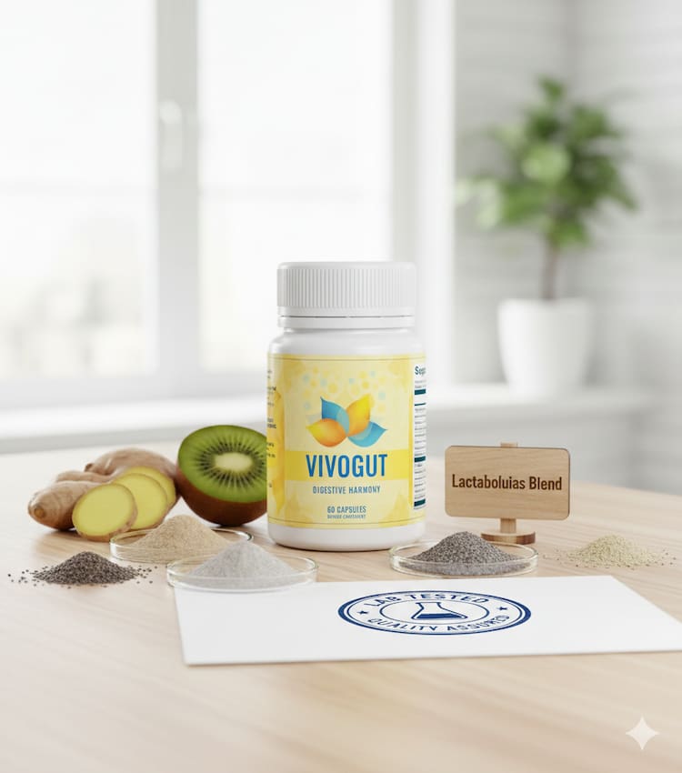 VIVOGUT ingredients analysis and safety check. Natural ingredients used in gut health supplements, emphasizing lab-tested quality