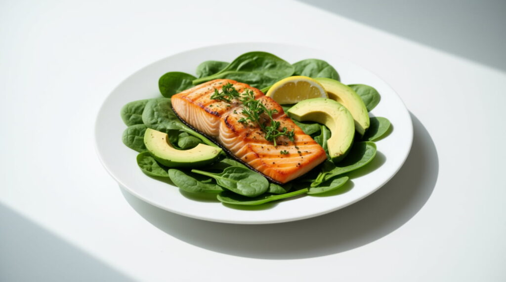 10 Foods That Shrink Prostate Gland Naturally (Medically Proven Guide) 4 Grilled salmon fillet with herbs and lemon — a natural source of omega-3 fatty acids for prostate support