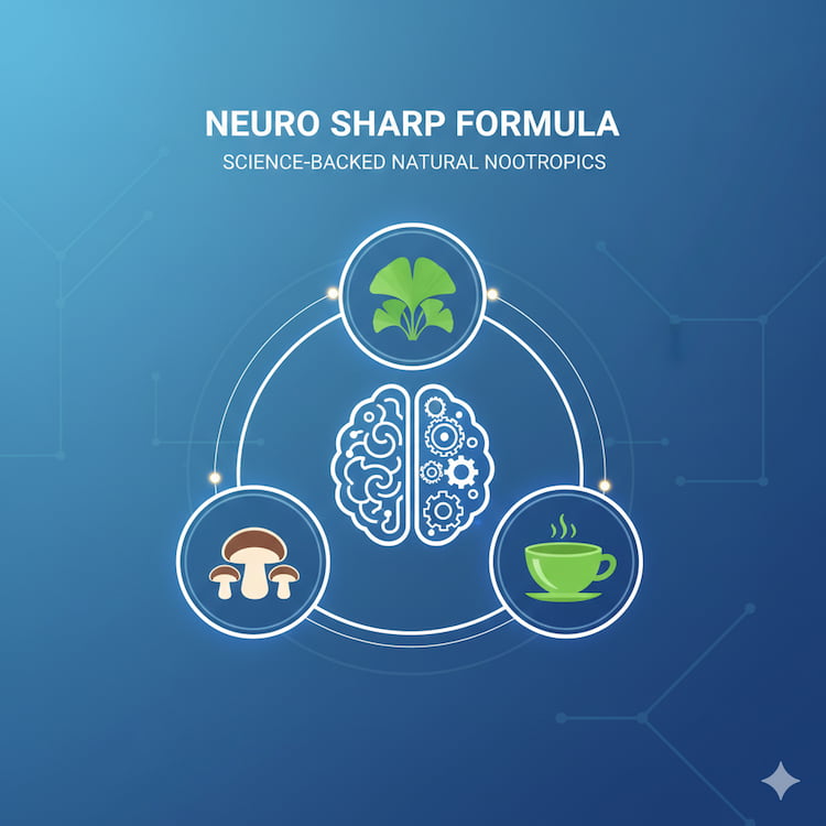 Neuro Sharp Review (2026): Legit Cognitive Support or Overhyped Supplement? 4 Infographic showing key natural ingredients and brain icons, representing Neuro Sharp's scientific formulation