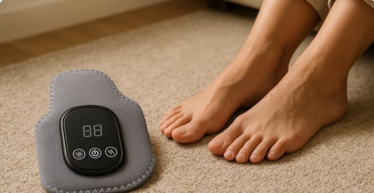Emsense Triple Therapy Massager providing warming comfort and gentle massage for neuropathy-sensitive feet
