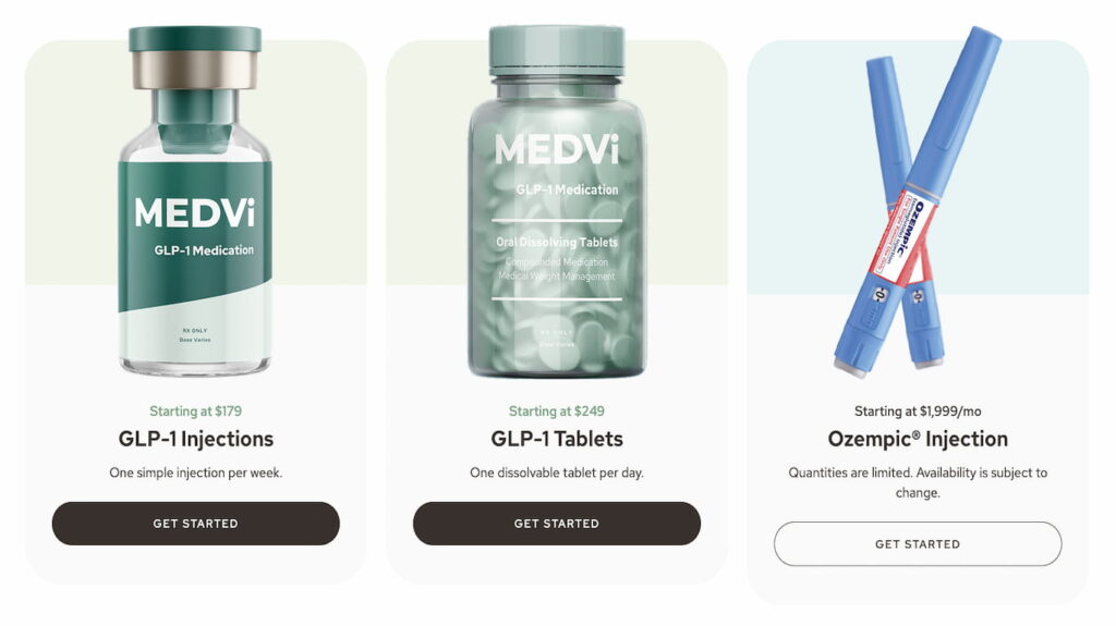 Comparison chart of 2026 monthly costs for MEDVi, Henry Meds, and Mochi Health weight loss programs.