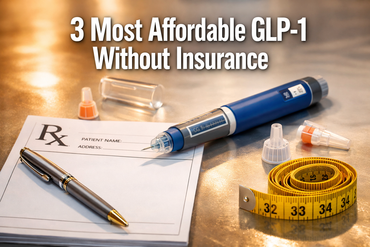 3 Most Affordable GLP‑1 Without Insurance: Where to Get Tirzepatide Online at the Best Price 1 Professional hero image for '3 Most Affordable GLP-1 Without Insurance' with '3 Most Affordable GLP-1 Without Insurance' in