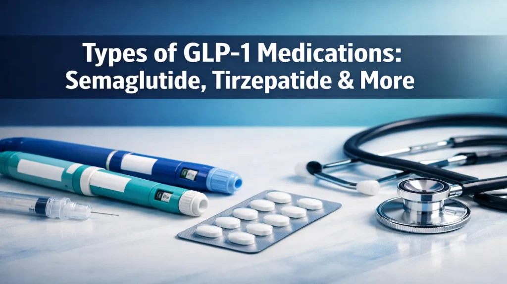 Types of GLP-1 Medications: Semaglutide, Tirzepatide, and More 2 Types of GLP-1 Meds GLP1 Medications: Semaglutide, Tirzepatide, and More