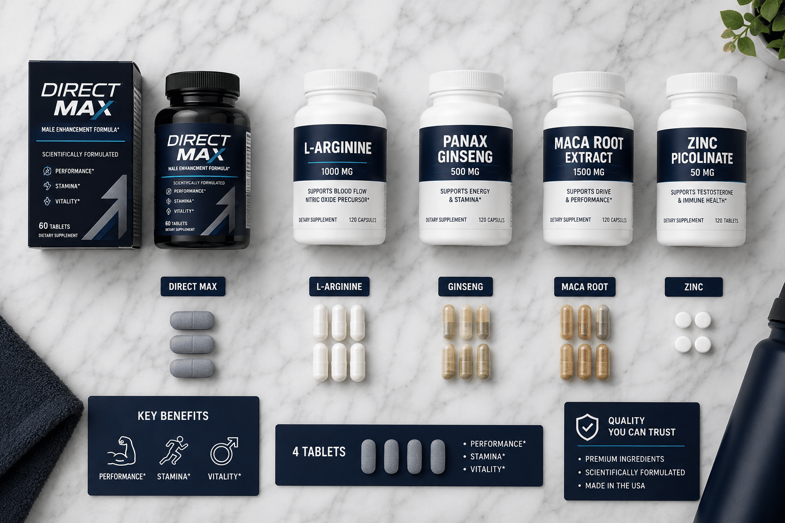 Detailed () editorial image showing a comparison flat-lay of various supplement bottles and pill capsules arranged in a