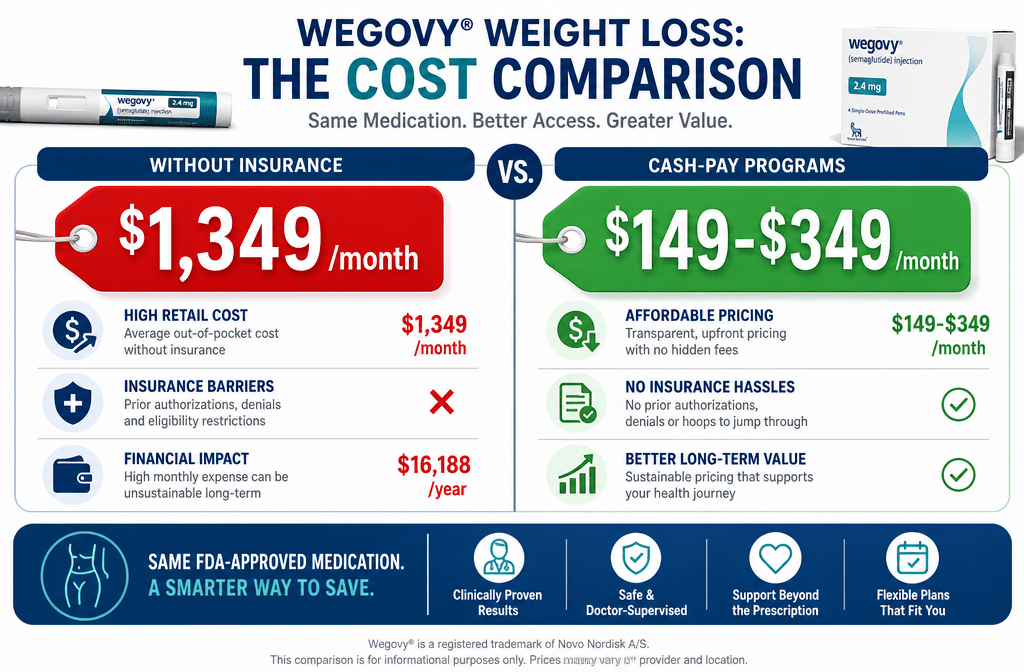 Infographic-style landscape image () showing a split comparison chart: left side displays a red price tag reading