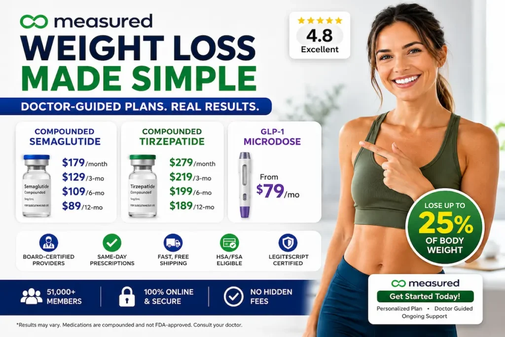 Measured Reviews 2026: Is This the Most Comprehensive Weight Loss Program Available 3 Board-certified MD reviews Measured price: Comprehensive analysis of weight loss medications, nutrition coaching, pricing, safety, and real customer results.