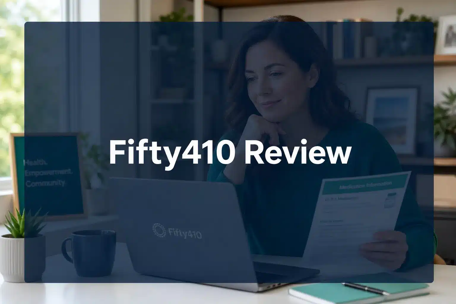 Fifty410 review 1 Professional () hero image with 'Fifty410 Review' in crisp white on a deep navy semi-transparent panel, centered with 8%