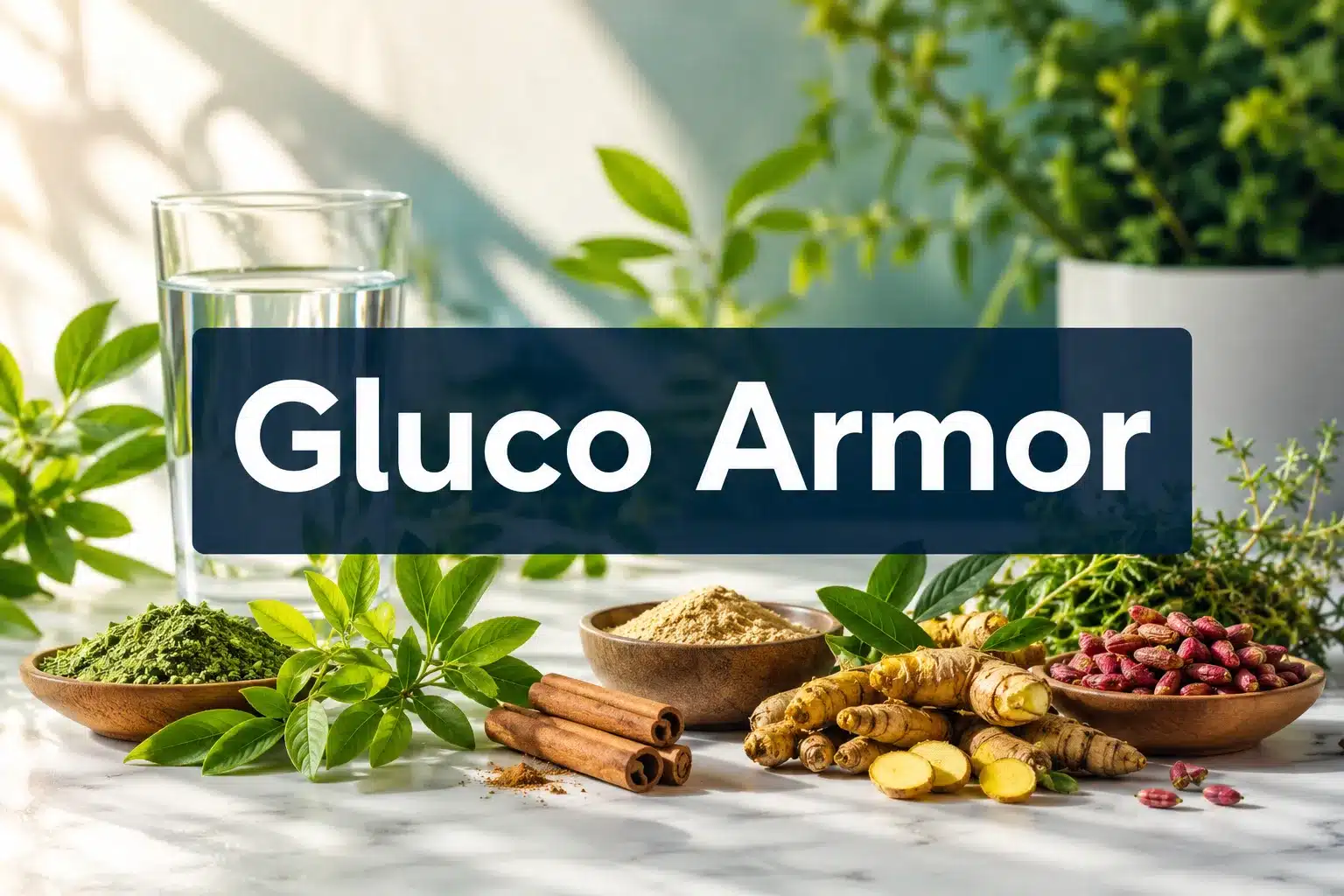 Gluco Armor 1 Professional () hero image with 'Gluco Armor' in crisp white on a semi-transparent dark navy panel, centered with 8% safe