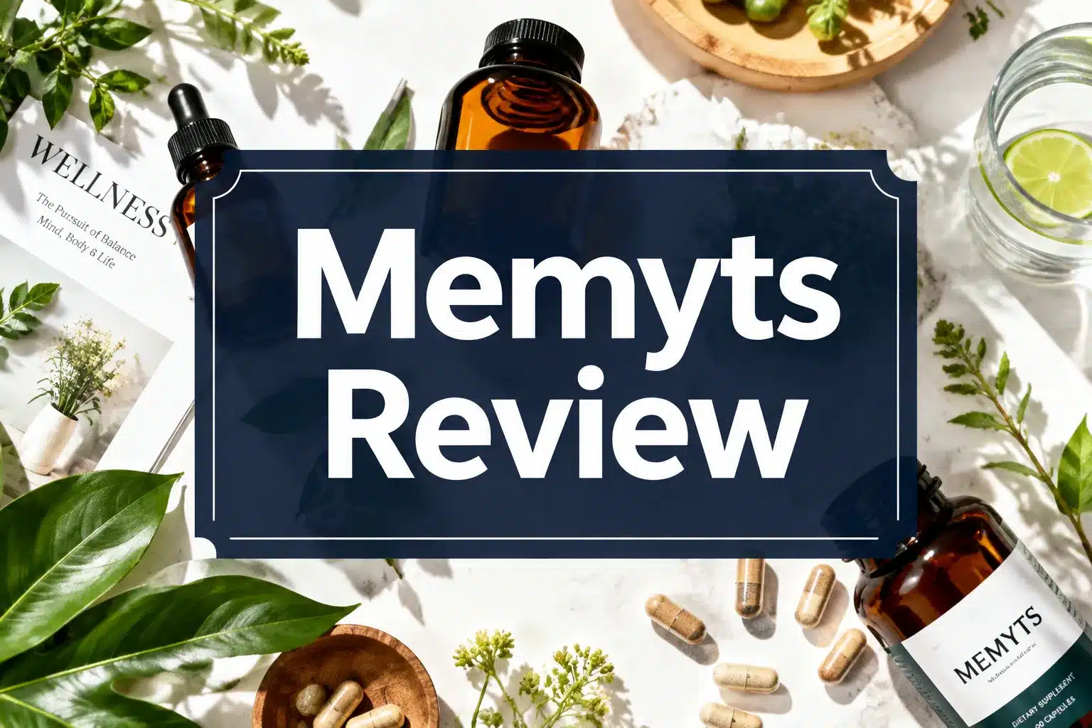 Memyts Review 2026 Memo Pezil Review 2026: Does It Really Work for Memory & Focus? 1 Professional () hero image with 'Memyts Review' in crisp white on a deep navy semi-transparent panel, centered with 8% safe