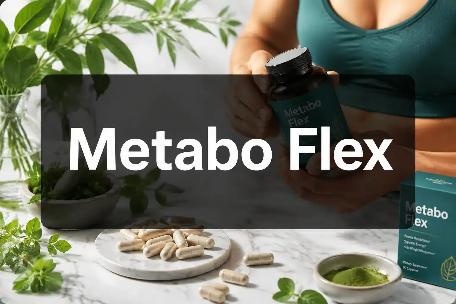 Professional () hero image with 'Metabo Flex' in crisp white on a semi-transparent dark panel, centered with 8% safe margins