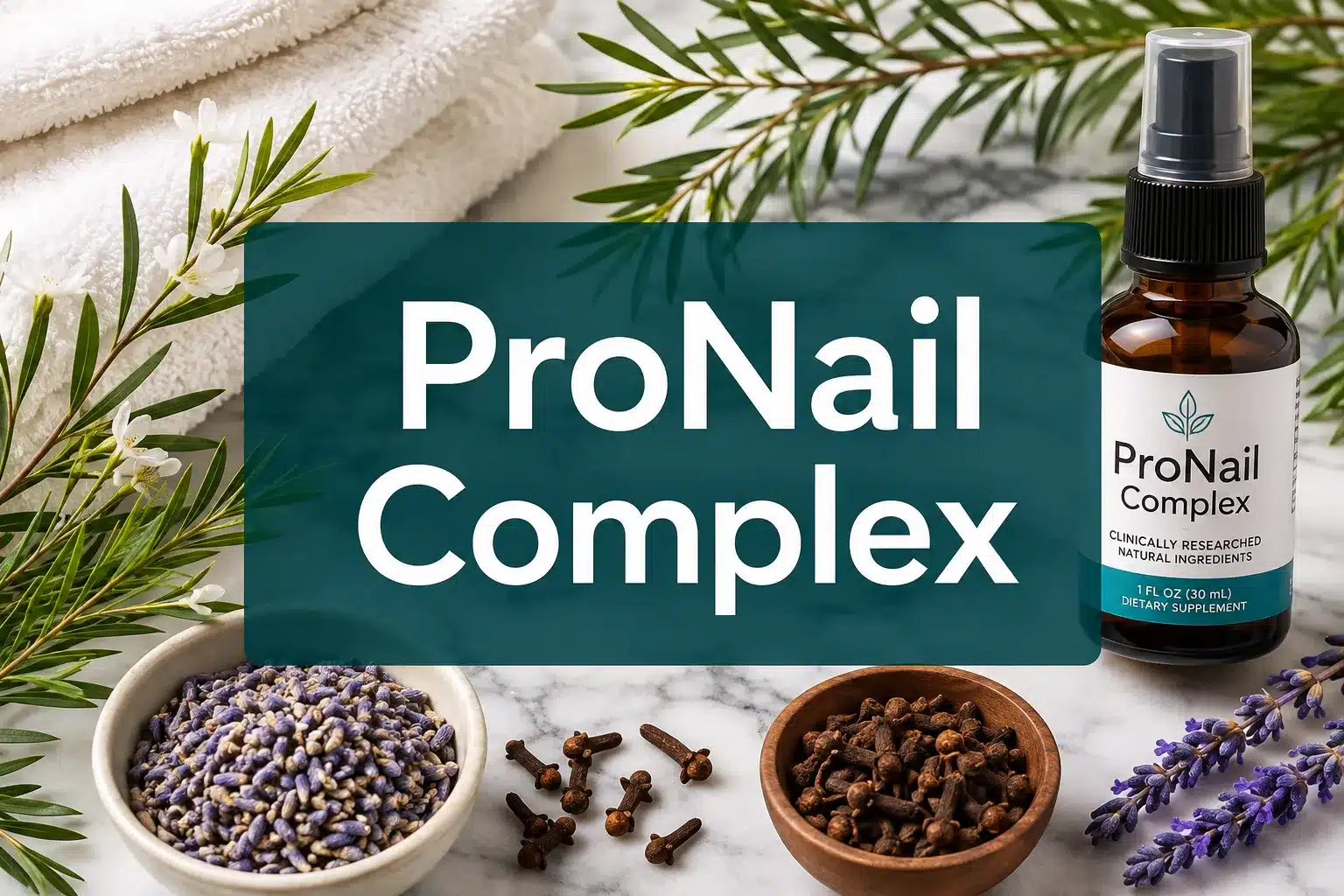 ProNail Complex 1 Professional () hero image with 'ProNail Complex' in crisp white on a deep teal semi-transparent panel, centered with 8%