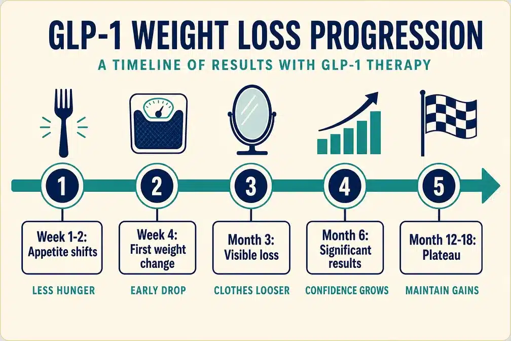 how long does glp 1 take to work 3 GLP-1 Timeline: First Week vs First Month Effects