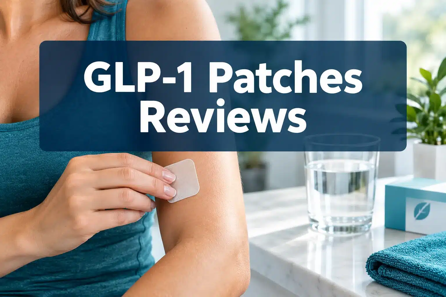 glp 1 patches reviews 1 Professional () hero image with 'GLP-1 Patches Reviews' in crisp white on a semi-transparent dark navy panel, centered with