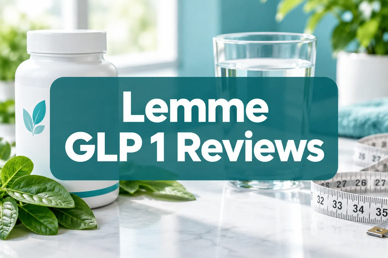 lemme glp 1 reviews 1 Professional () hero image with 'Lemme GLP 1 Reviews' in crisp white on a deep teal semi-transparent panel, centered with 8%