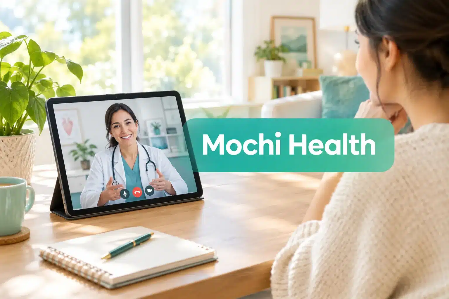 Mochi Health: What It Is, How It Works & Who It's For 1 Professional () hero image with 'Mochi Health', centered with 8% safe margins from every edge. Background: bright editorial