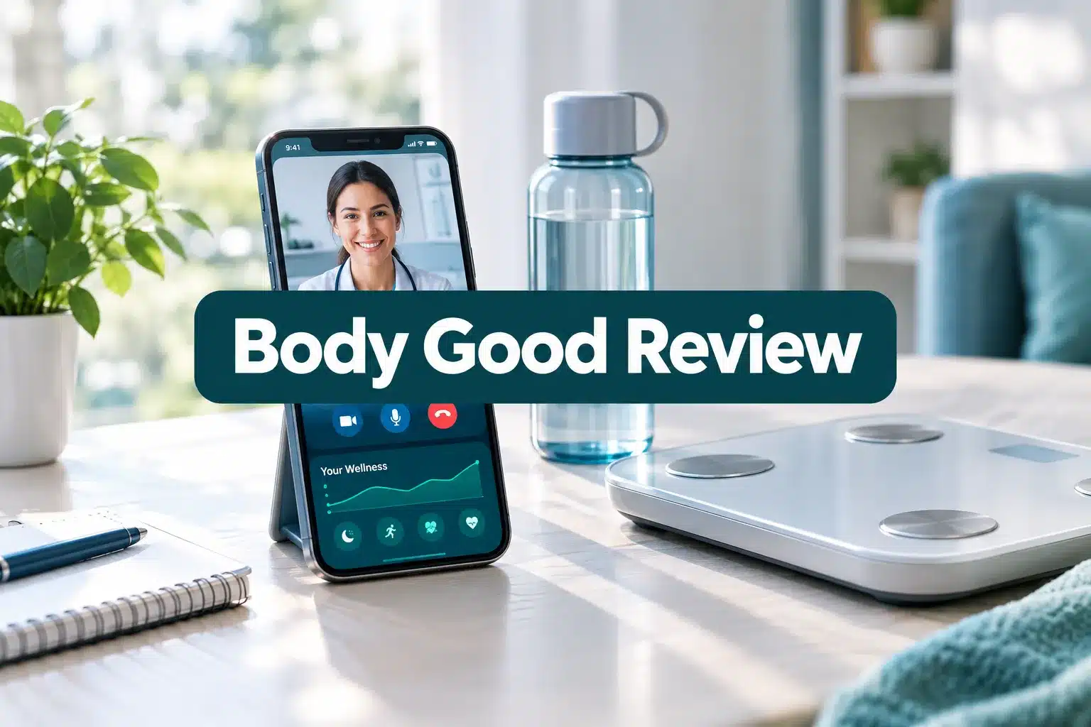 Body Good Review: GLP-1 Program, App & Pricing 1 Professional () hero image with SHORT (≤42 chars): 'Body Good Review', white on a dark teal high-contrast panel, centered