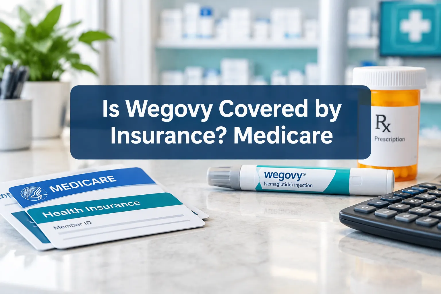Is Wegovy Covered by Insurance? Medicare, Aetna, UHC & BCBS 1 Professional () hero image with SHORT (≤42 chars): 'Is Wegovy Covered by Insurance? Medicare', white on a navy