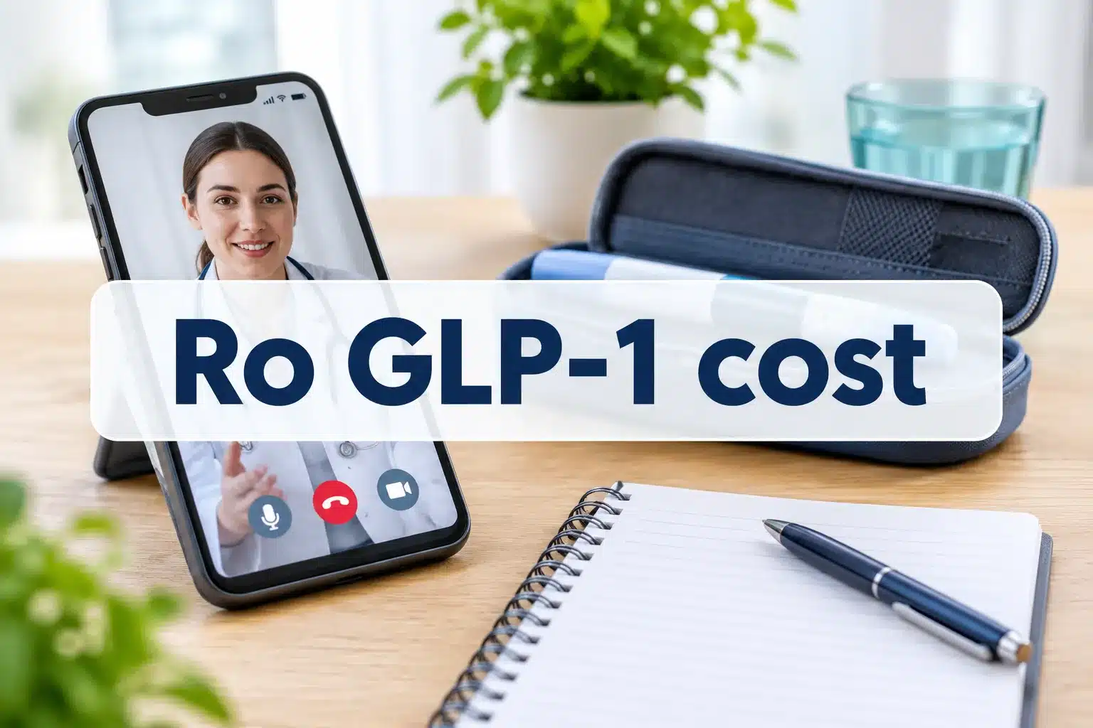 Ro GLP-1 cost: How Much Does Ro GLP-1 Cost? Pricing, Plans & What You Get 1 Professional () hero image with SHORT (≤42 chars): 'Ro GLP-1 cost', navy on a clean light panel, centered with 8% safe