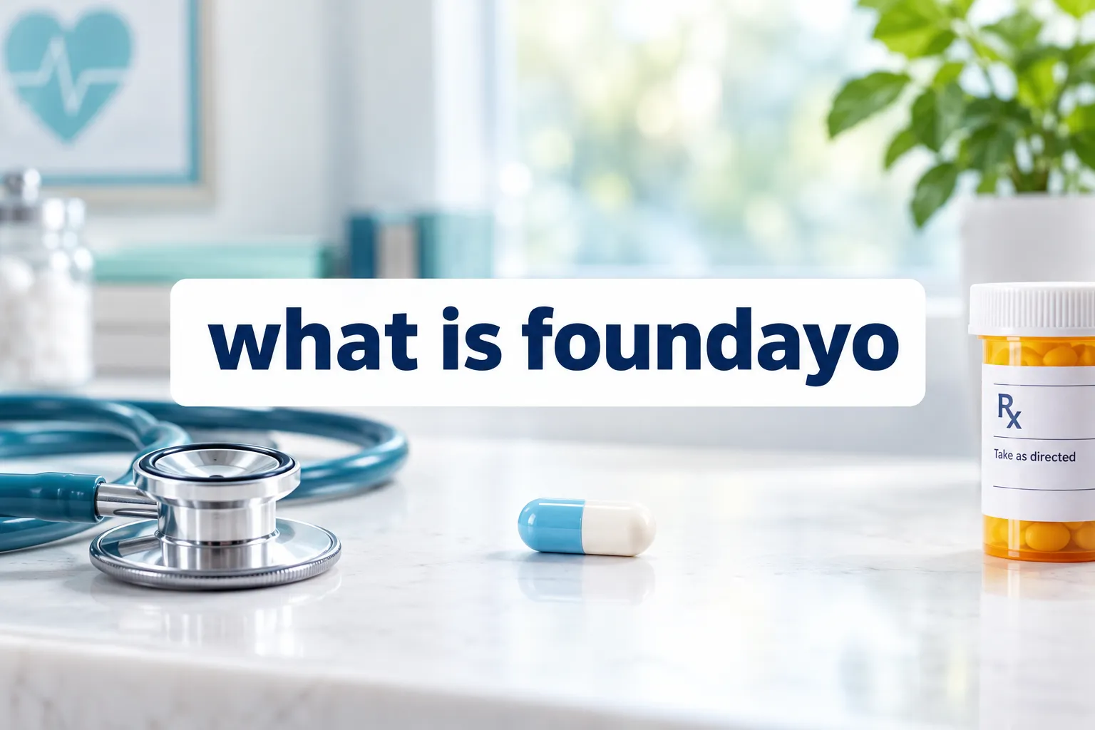 what is foundayo 1 Professional () hero image with short (≤42 chars): 'what is foundayo', navy on a clean white panel, centered with 8% safe