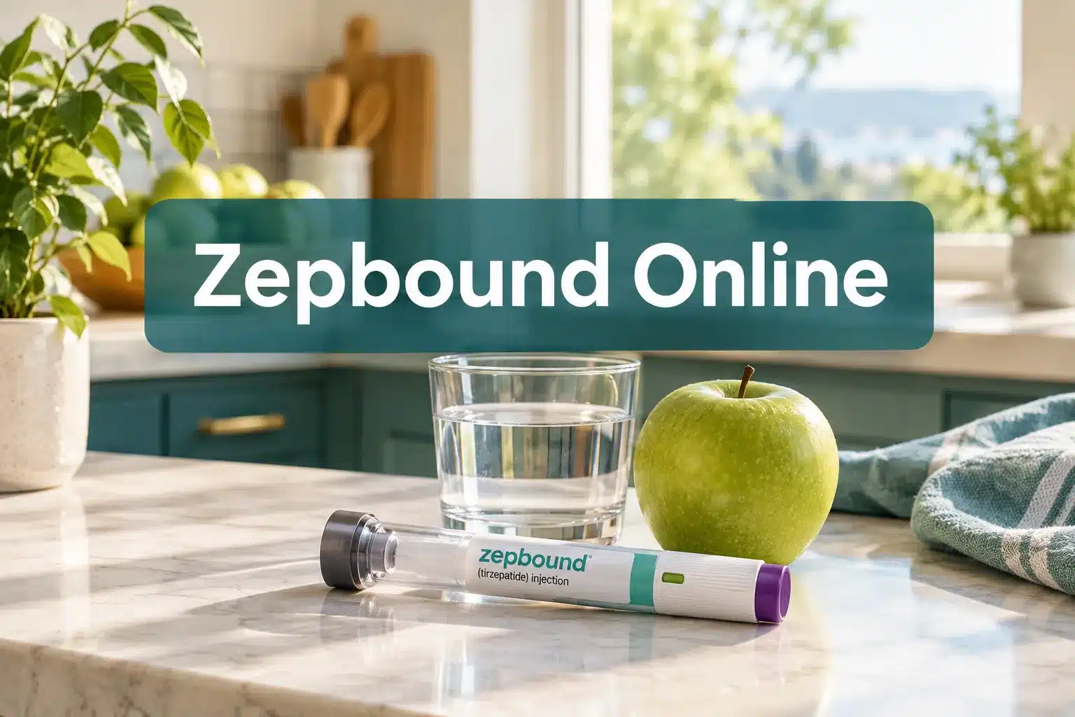 zepbound online 1 Professional () hero image with 'Zepbound Online' in crisp white centered on a semi-transparent deep teal panel, 8% safe
