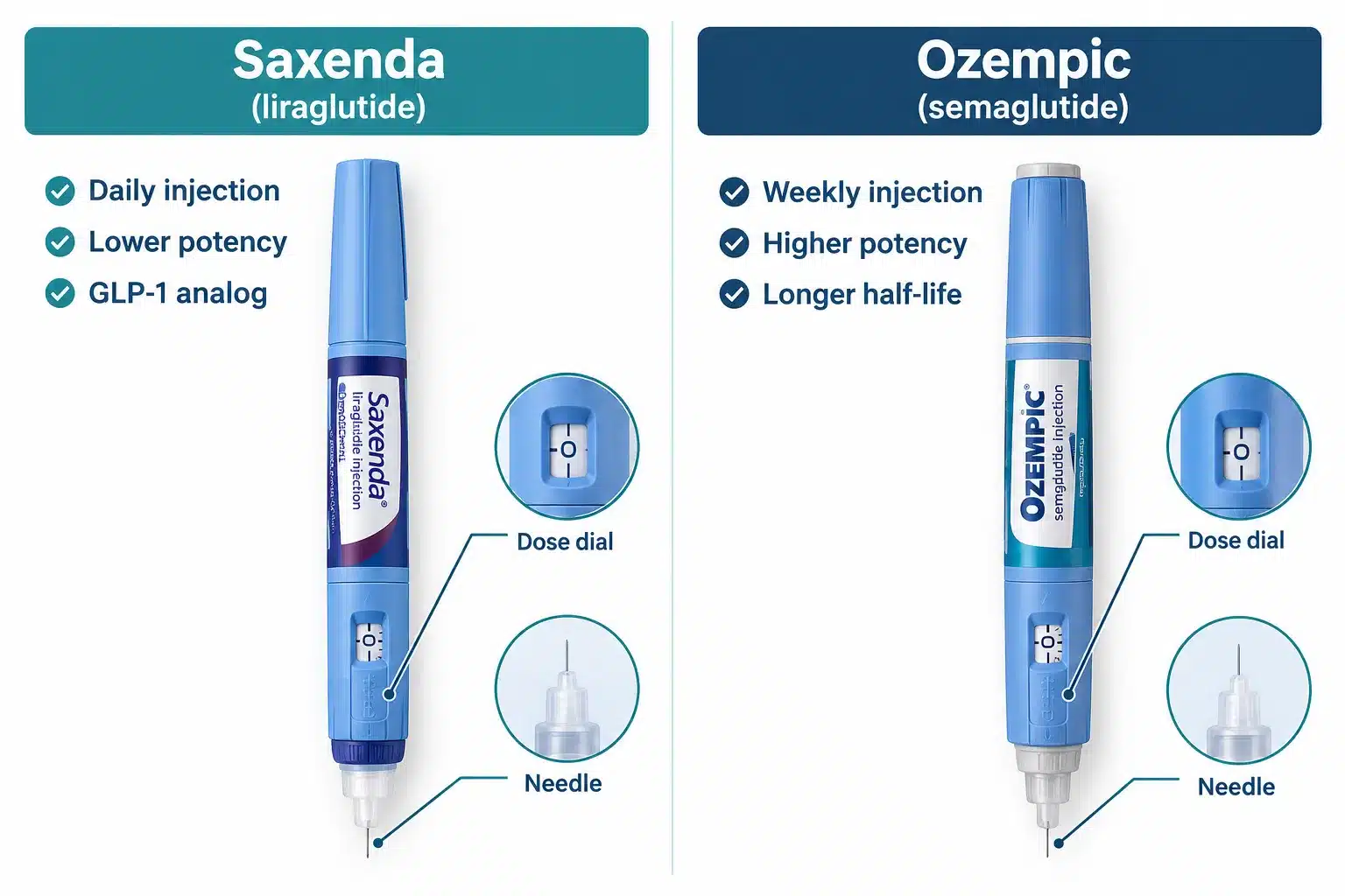 Saxenda vs Ozempic: Liraglutide vs Semaglutide Explained 2 What's the Difference Between Liraglutide and Semaglutide