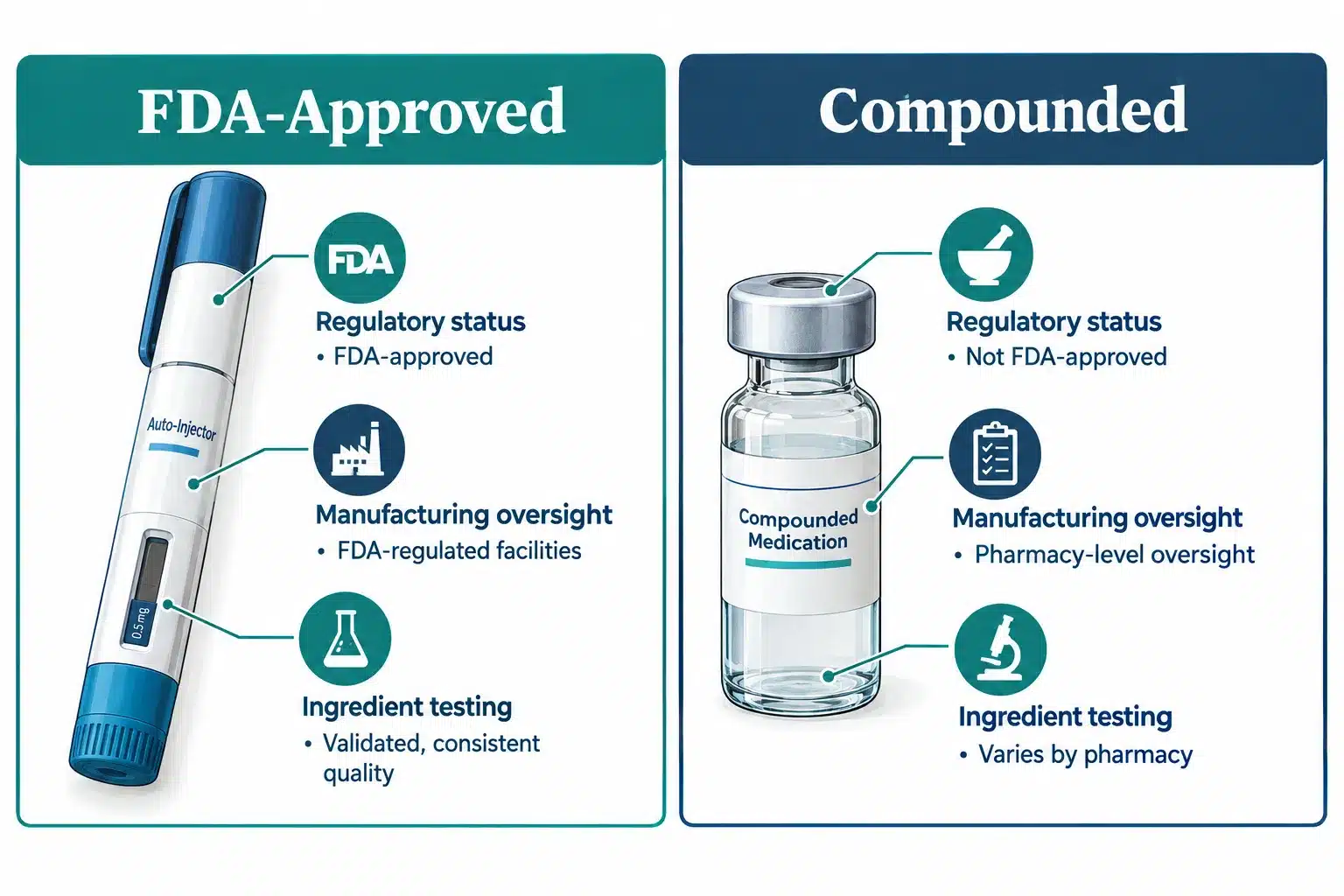 GLP-1 Brands FDA-Approved Compounded Comparison Guide: The 2026 Breakdown Nobody Simplifies 2 Which GLP-1 Brands Are Actually FDA-Approved in 2026
